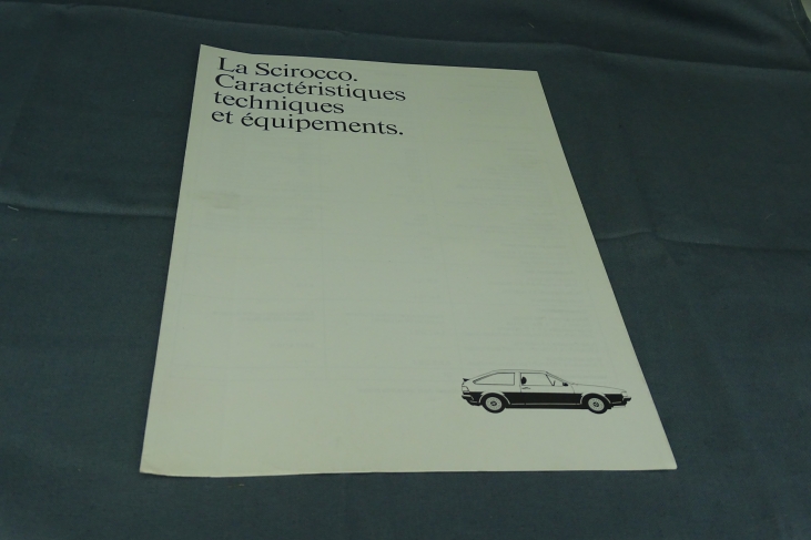 Folder Scirocco Caractéristiques techniques et équipements Frans 1985