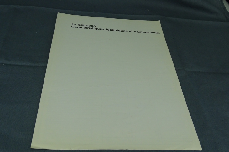 Folder Scirocco Caractéristiques techniques et équipements Frans 1984