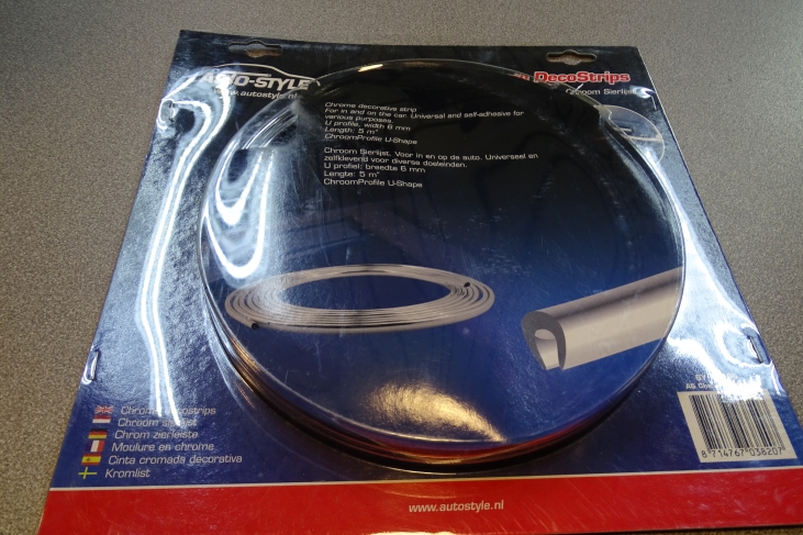 Chroom sierlijst U-vormig 5 meter